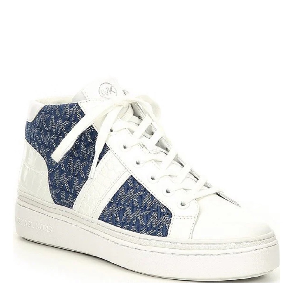 SOLDMichael Kors Chapman Logo Denim Croc Sneakers